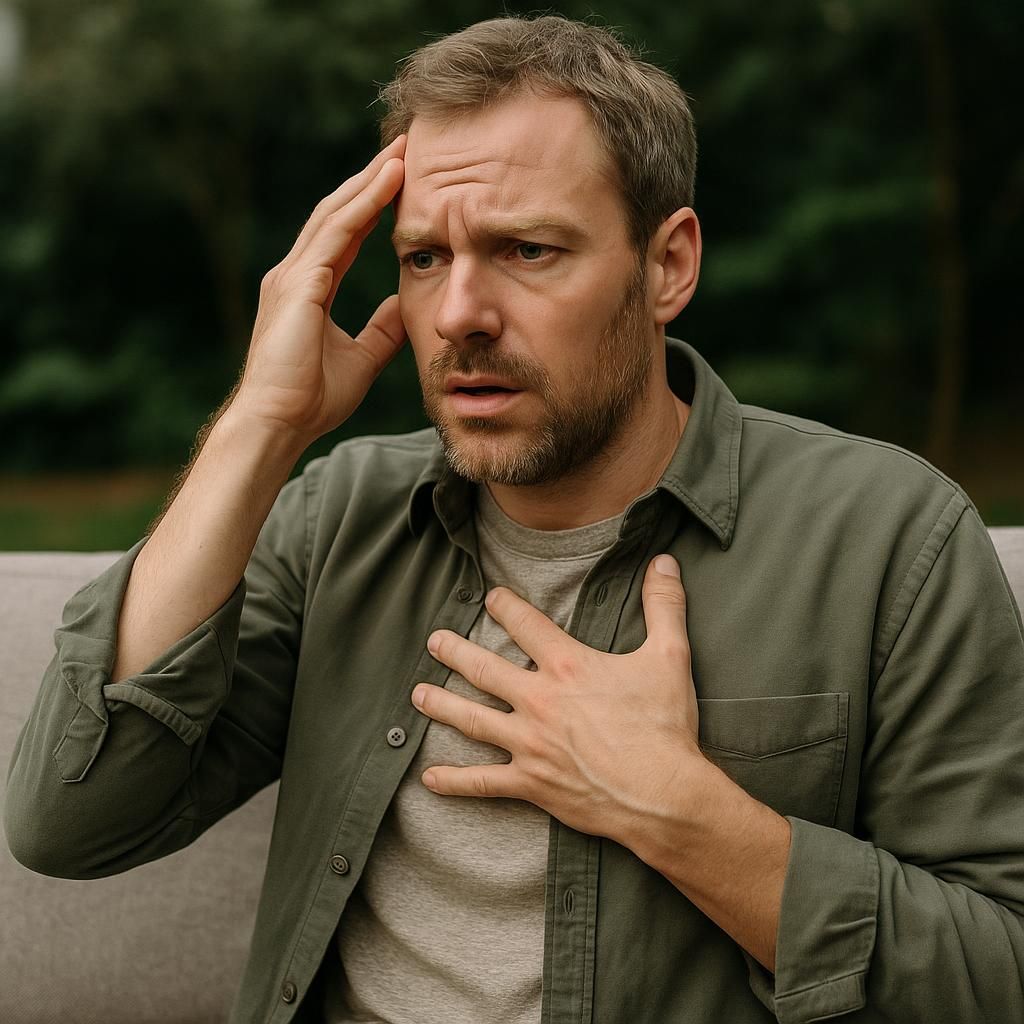 Uitleg over de hypochondrie cirkel en hoe externe focus het scannen stopt en lichaamssignalen kalmeren, gericht op gezondheidsangst.