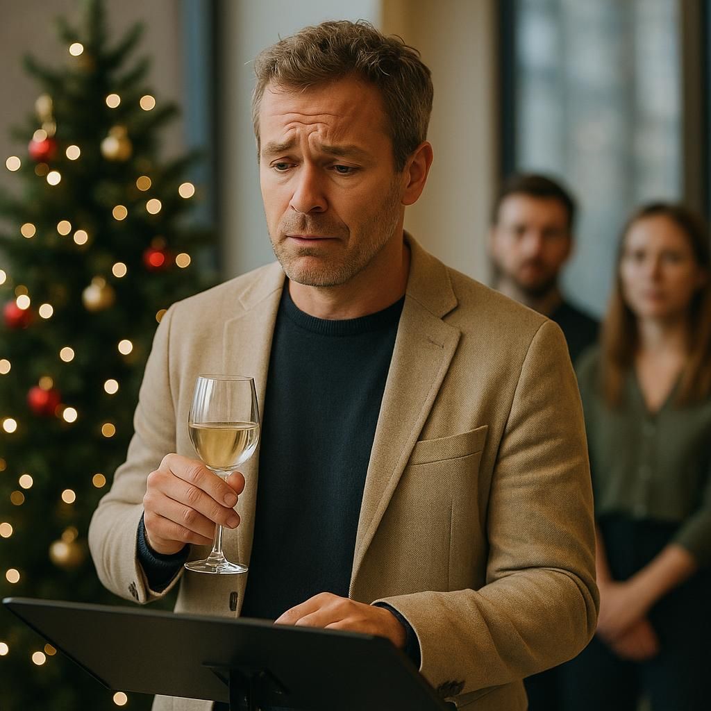 Blog over spanning bij kerstspeech op kantoor en hoe je een blackout of trillende stem voorkomt met externe focus en reset.