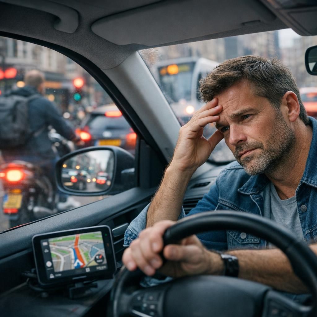 Blog over autorijden in Amsterdam en de Randstad en hoe druk verkeer het brein overprikkelt en spanning veroorzaakt