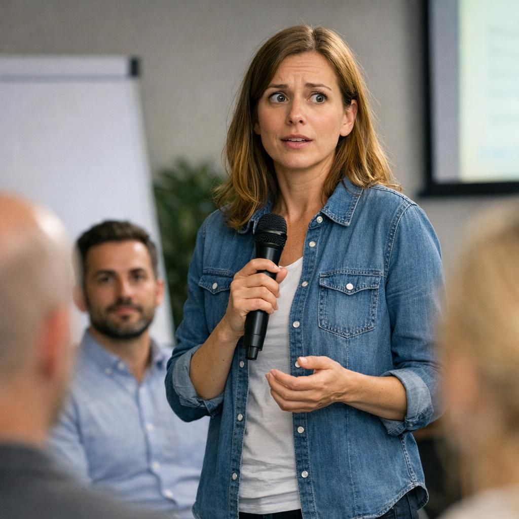 Spreekangst waarbij praten stopt zodra iemand je aankijkt, veroorzaakt door stress bij aandacht en oogcontact