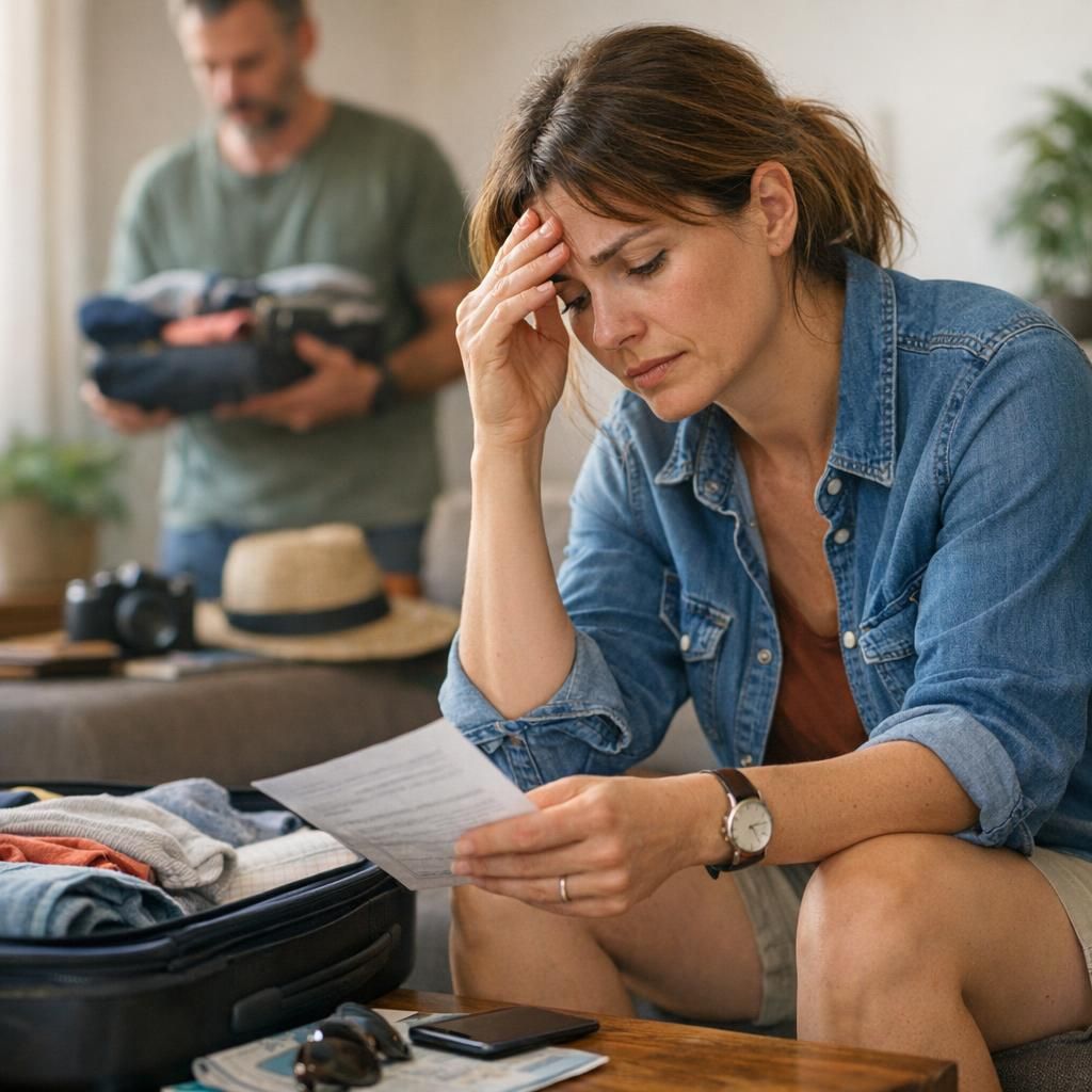 Artikel over vakantie stress en spanning die al ontstaat in de dagen voor vertrek