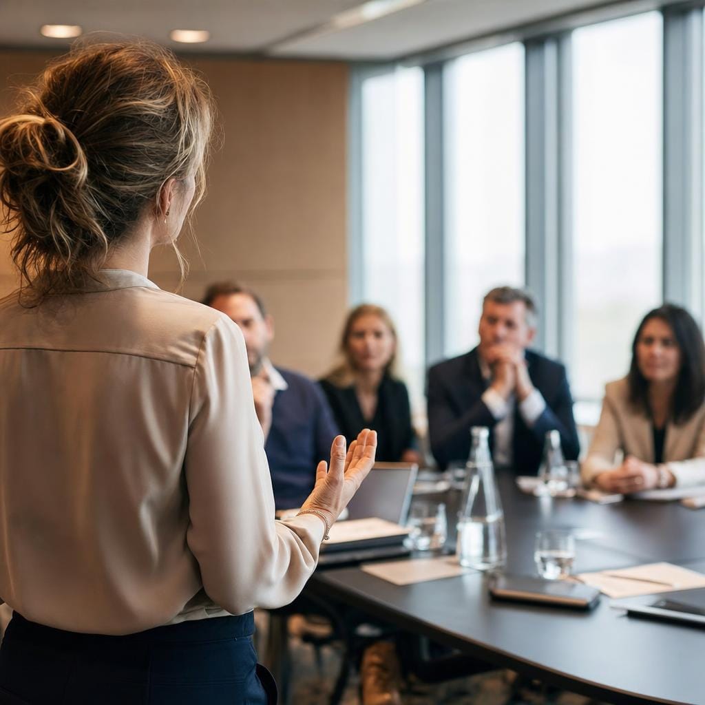 Artikel over presenteren wanneer er mensen met macht of hoge positie in de zaal zitten